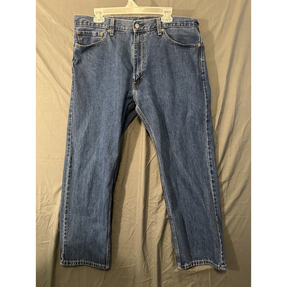 LEVIS BLUE JEAN 505 40x30 REGULAR STRAIGHT CLASSIC‎ STRETCH COTTON DENIM RED TAB